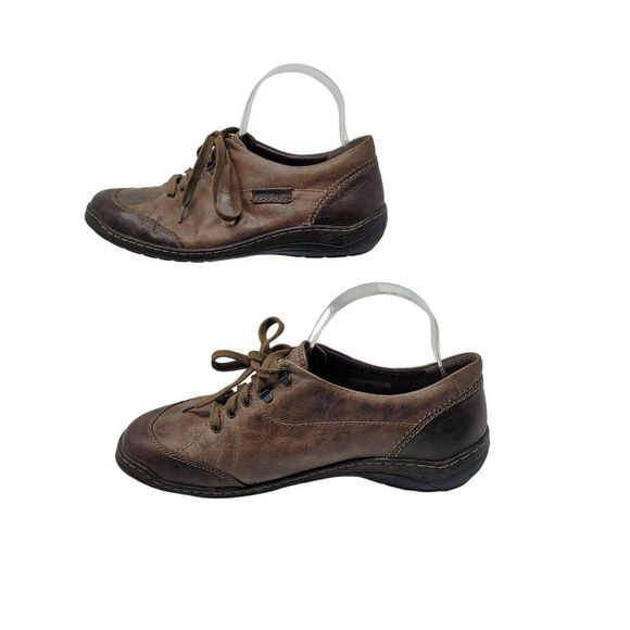 Mephisto Mobils Leather Air-Relax Lace Up Shoes 10 Brown Distressed Sneaker - Picture 5 of 10